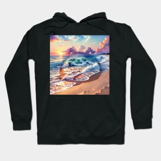 Hidden Lazy Cat in Beach Ilustration Hoodie